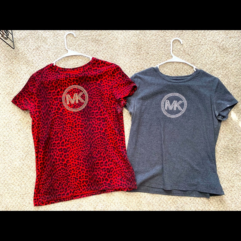 EUC MK Studded Logo Basic Tee Bundle L